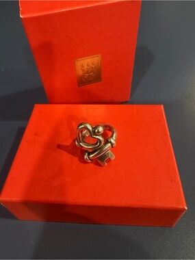 Vintage JAMES AVERY Heart & Key Silver Ring - Women's Jewelry